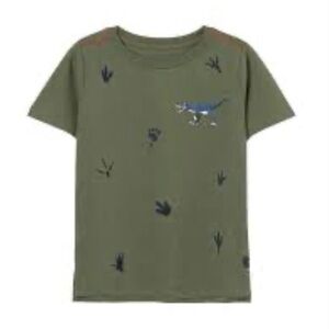 JOULES NWOT Sz 7 Kids Dinosaur Print Olive Green Tee